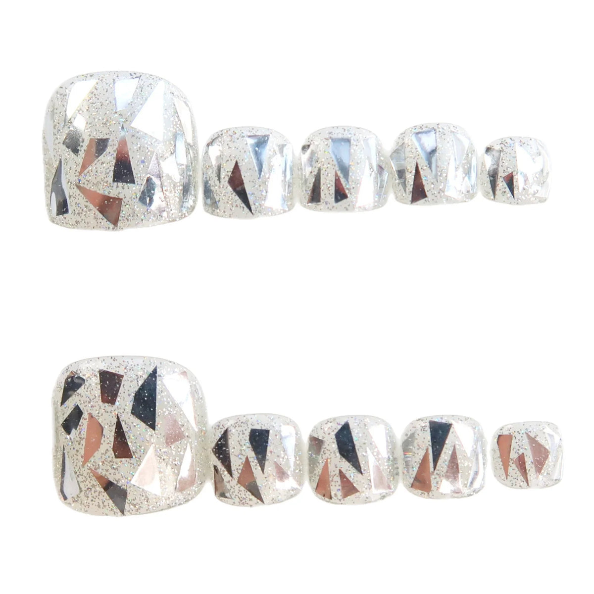 Press-On Nail Set Glittery Glue-On & Reusable