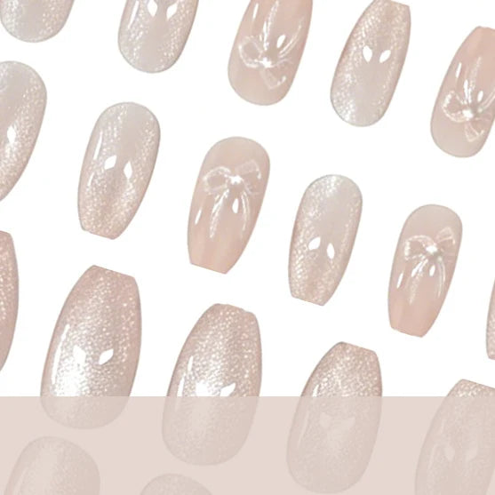 Press-On Nail Set Glittery Red 24-Piece Long-Lasting Wear