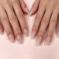Press-On Nail Set Glittery Red 24-Piece Long-Lasting Wear
