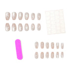 Press-On Nail Set Glittery Red 24-Piece Long-Lasting Wear