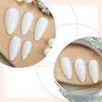 Press-On Nail Set Glossy Almond No Glue