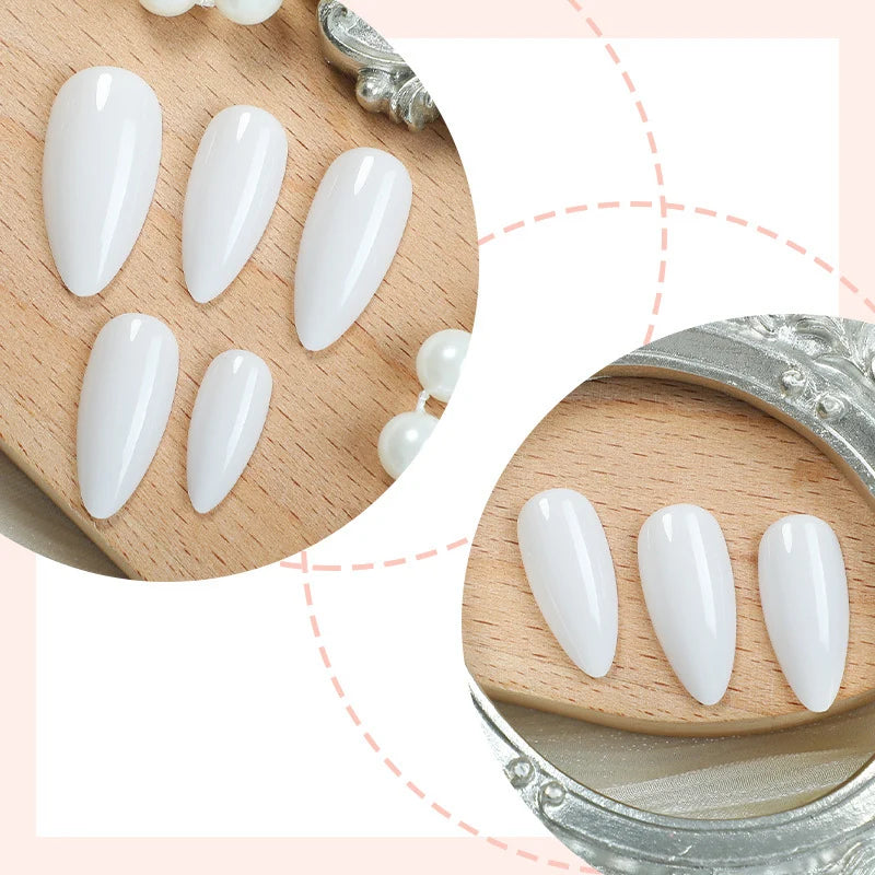 Press-On Nail Set Glossy Almond No Glue