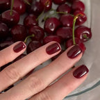 Press-On Nail Set Glossy Burgundy 24-Piece Reusable