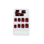 Press-On Nail Set Glossy Burgundy 24-Piece Reusable