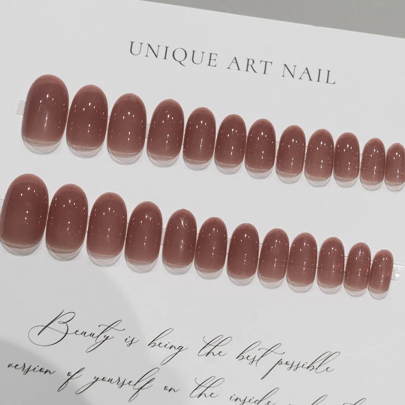 Press-On Nail Set Glossy Easy Application & Reusable