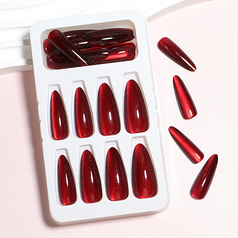 Press-On Nail Set Glossy Finish 30-Piece