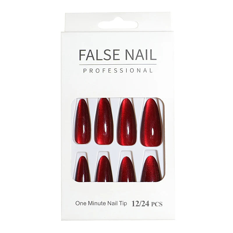 Press-On Nail Set Glossy Finish 30-Piece