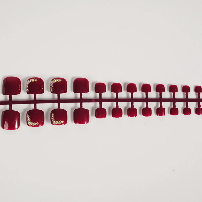 Press-On Nail Set Glossy Finish Easy-Apply Adhesive