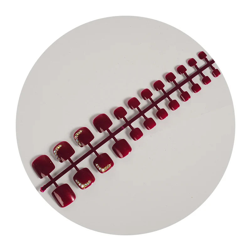 Press-On Nail Set Glossy Finish Easy-Apply Adhesive