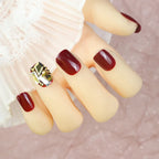 Press-On Nail Set Glossy Finish & Gem Accents