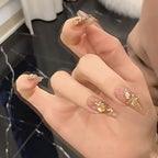 Press-On Nail Set Glossy Finish & Metallic Accents