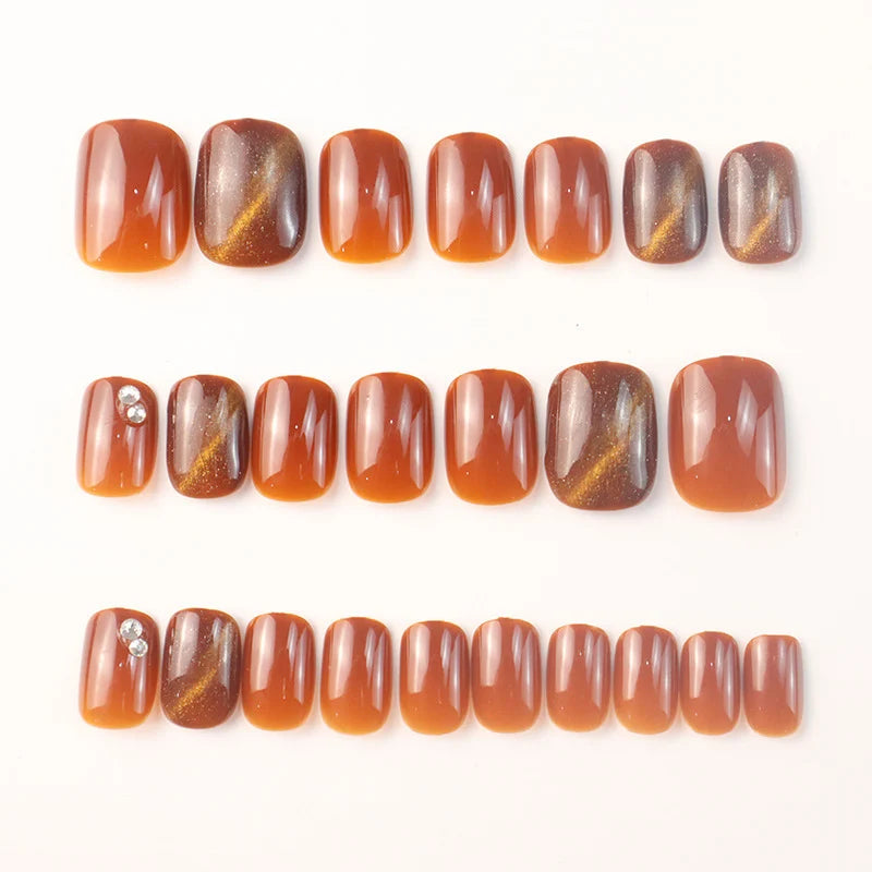 Press-On Nail Set Glossy Finish No Glue