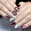 Press-On Nail Set Glossy Floral Easy Application
