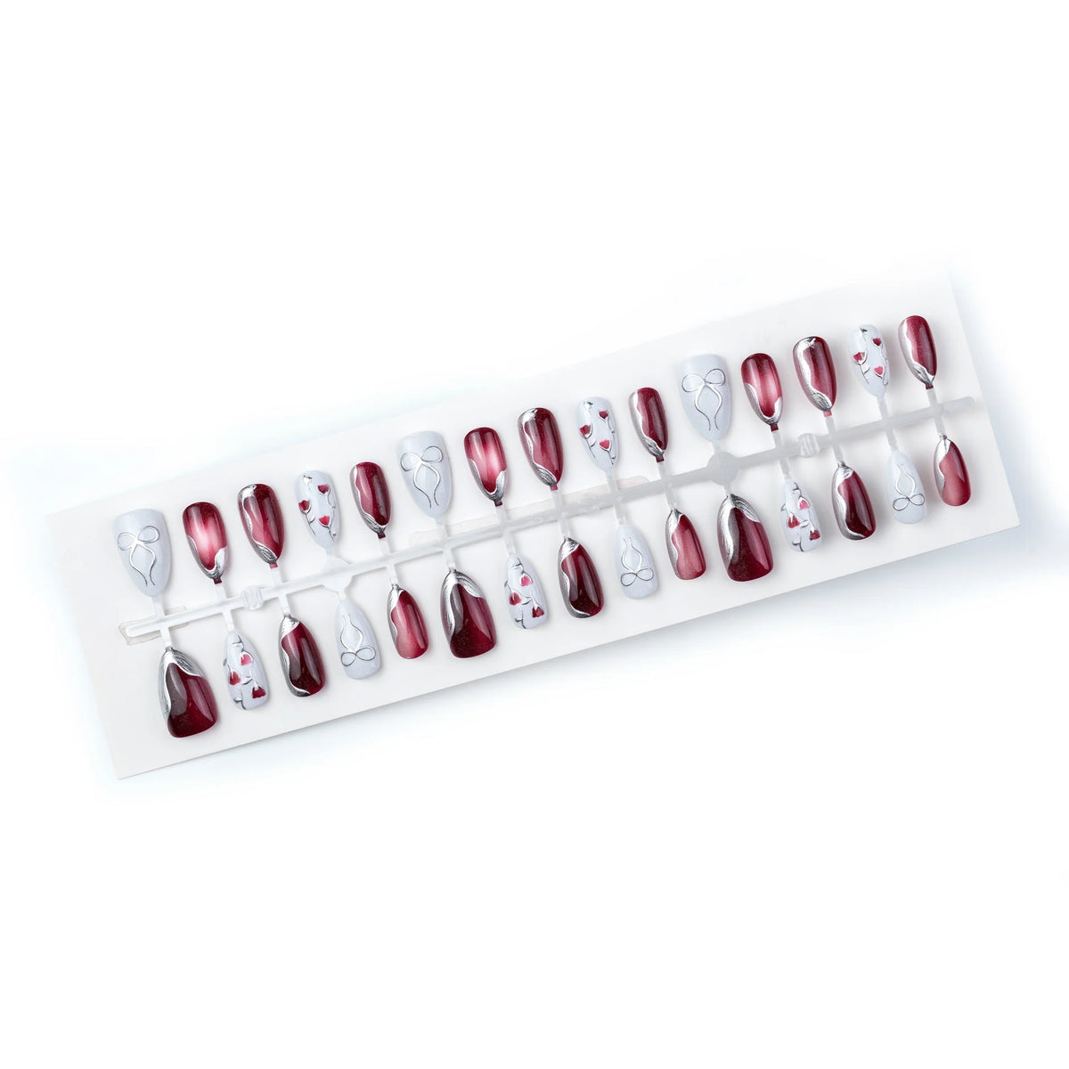 Press-On Nail Set Glossy Floral Easy Application