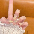 Press-On Nail Set Glossy Floral Peel & Stick