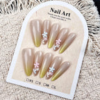 Press-On Nail Set Glossy Floral Peel & Stick