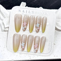 Press-On Nail Set Glossy Floral Peel & Stick