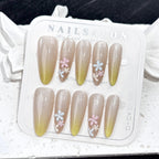 Press-On Nail Set Glossy Floral Peel & Stick