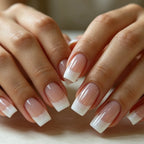 Press-On Nail Set Glossy French Tip No Glue