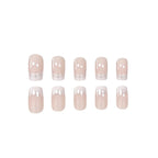 Press-On Nail Set Glossy French Tip No Glue