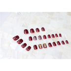 Press-On Nail Set Glossy Glitter Long-Lasting Adhesive