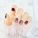 Press-On Nail Set Glossy & Glitter Reusable Adhesive Pads