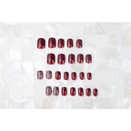 Press-On Nail Set Glossy & Glitter Reusable Adhesive Pads