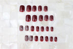 Press-On Nail Set Glossy & Glitter Reusable Adhesive Pads