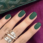 Press-On Nail Set Glossy Green Reusable Set Of 24
