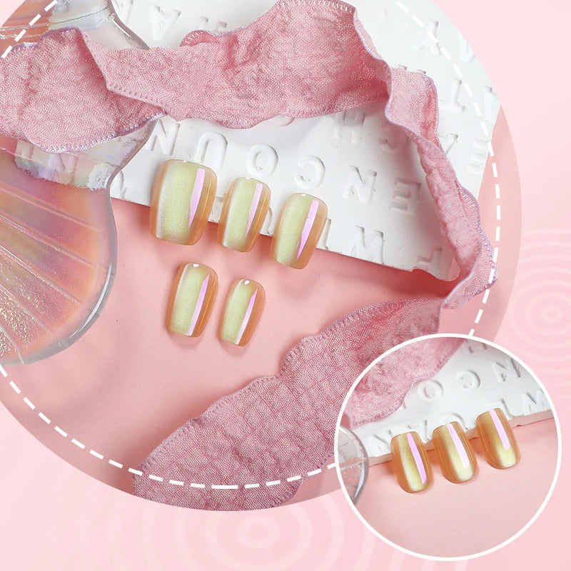 Press-On Nail Set Glossy High-Shine Self-Adhesive & Reusable