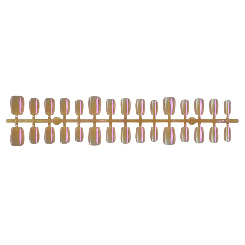 Press-On Nail Set Glossy High-Shine Self-Adhesive & Reusable