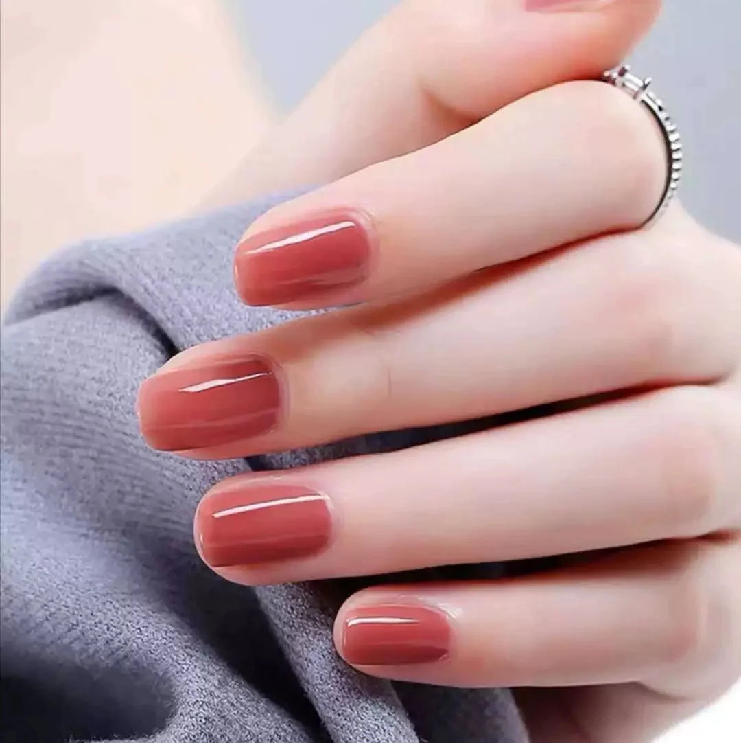 Press-On Nail Set Glossy Long-Lasting Easy Apply