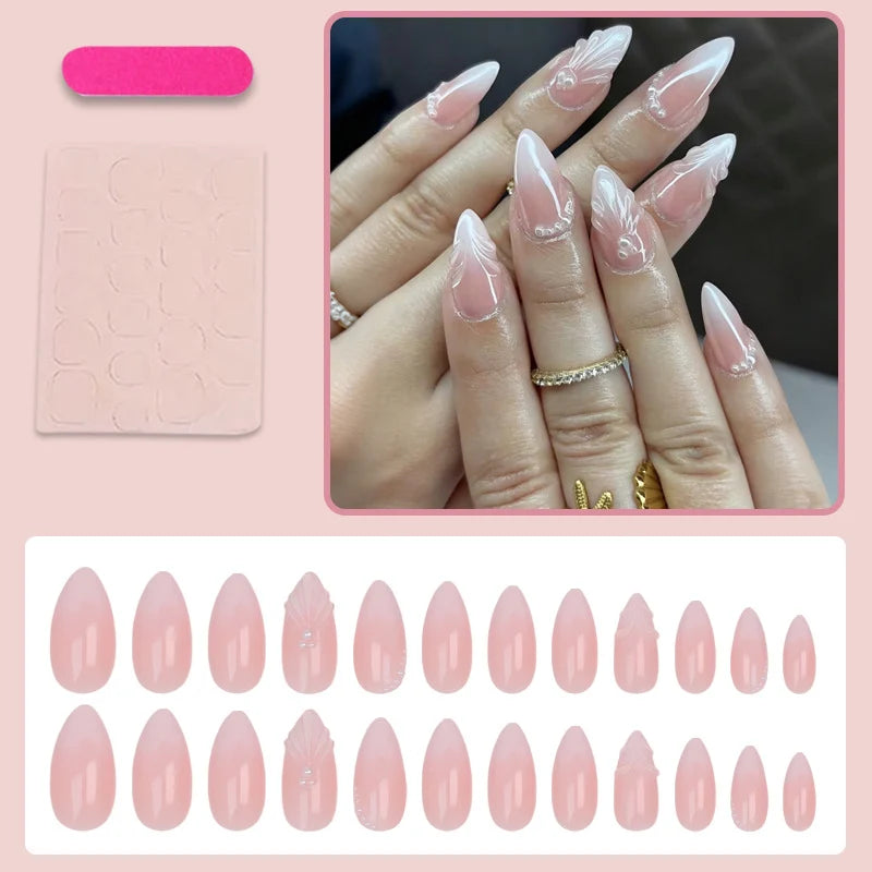 Press-On Nail Set Glossy & Matte Dark Red Shades