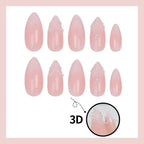 Press-On Nail Set Glossy & Matte Dark Red Shades