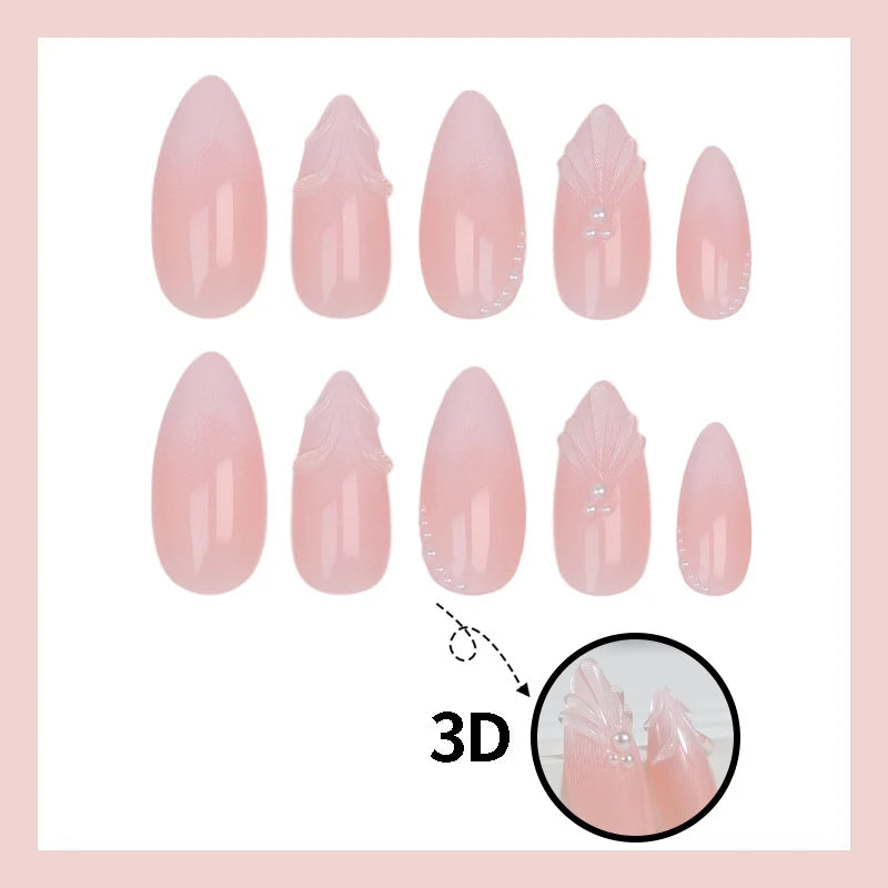 Press-On Nail Set Glossy & Matte Dark Red Shades
