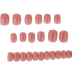Press-On Nail Set Glossy Medium-Length Adhesive Included