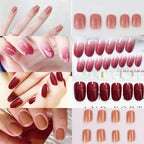 Press-On Nail Set Glossy Ombre Adhesive Tabs