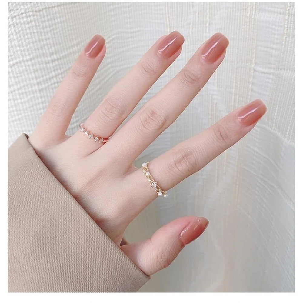 Press-On Nail Set Glossy Ombre Adhesive Tabs