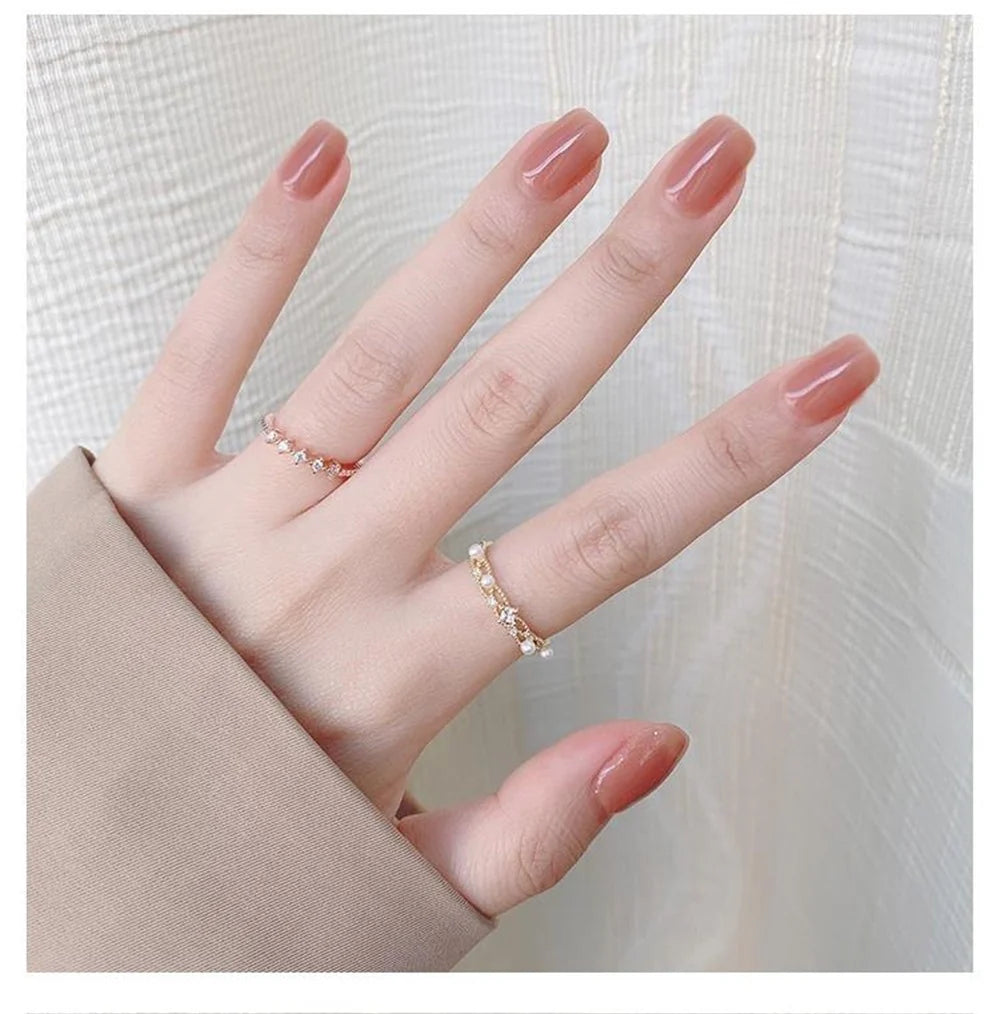 Press-On Nail Set Glossy Ombre Adhesive Tabs