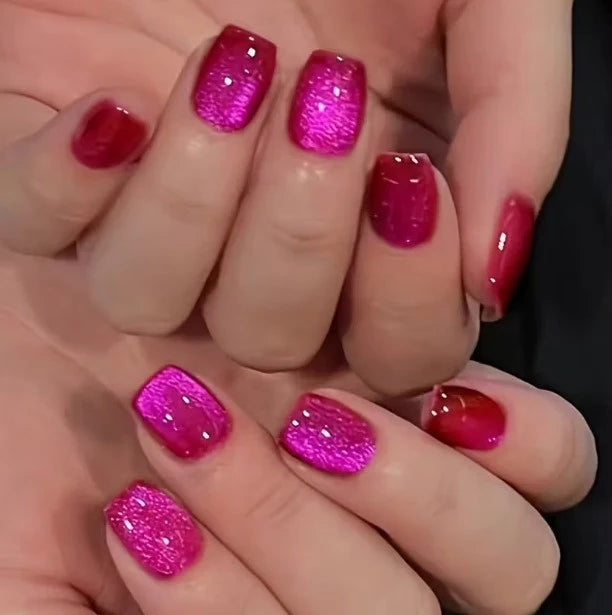 Press-On Nail Set Glossy Ombre Reusable