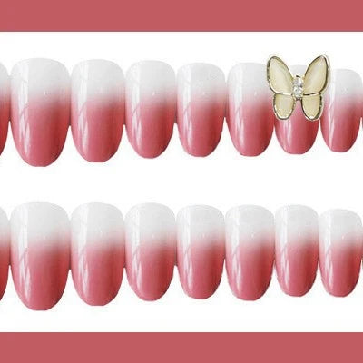 Press-On Nail Set Glossy Ombre Reusable Easy Application