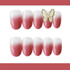 Press-On Nail Set Glossy Ombre Reusable Easy Application