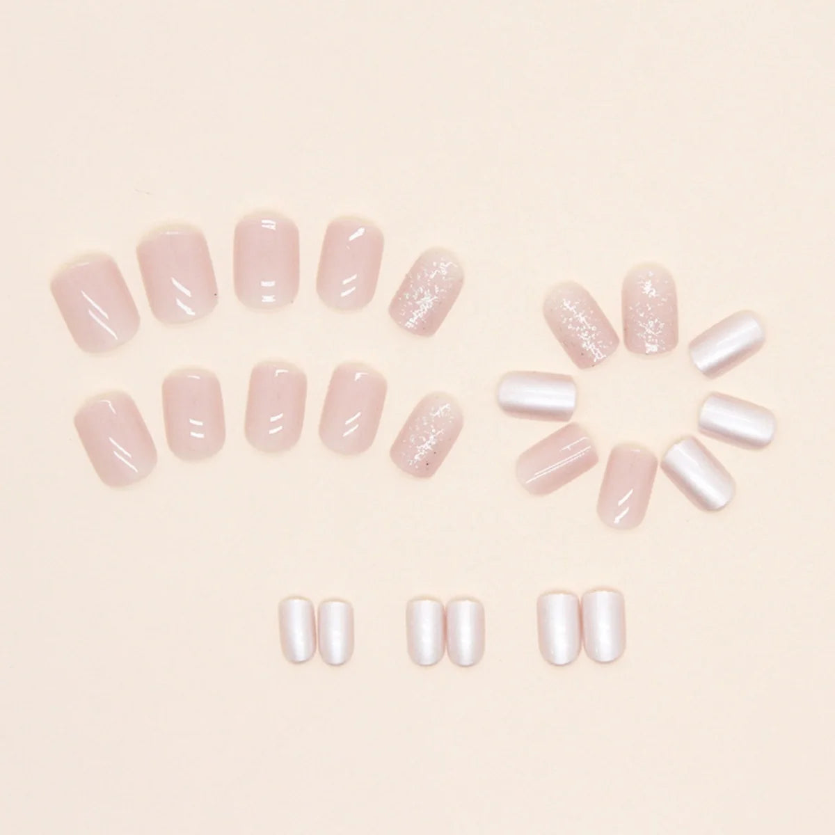 Press-On Nail Set Glossy Peel & Stick Long-Lasting
