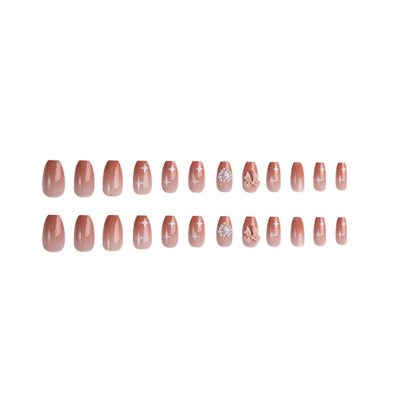 Press-On Nail Set Glossy Purple Easy Application