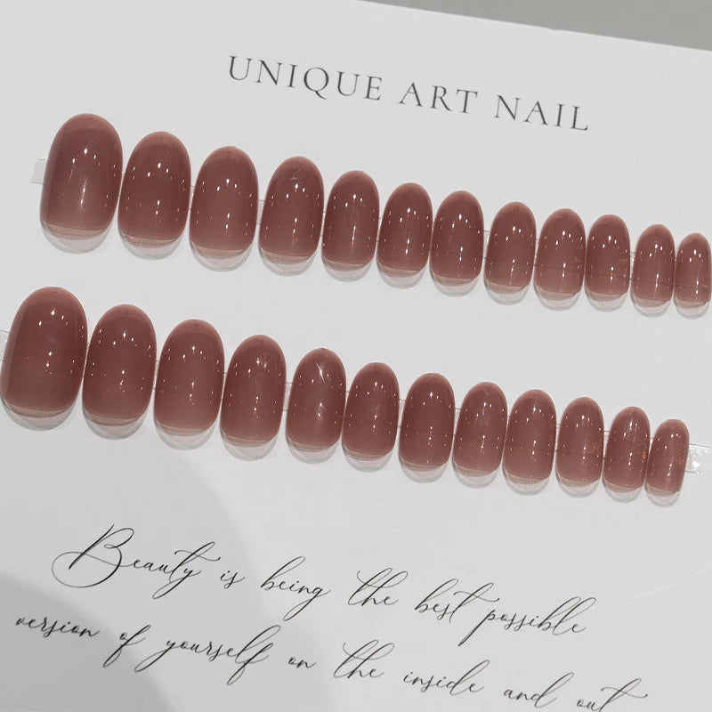 Press-On Nail Set Glossy Reusable & Chip-Resistant