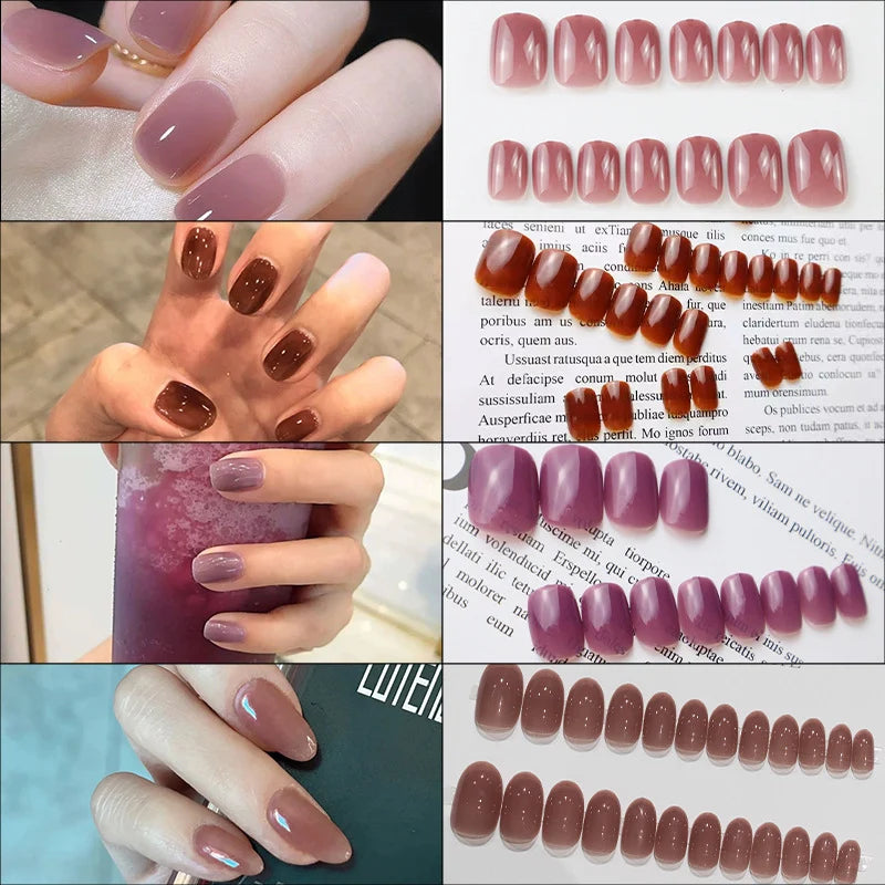 Press-On Nail Set Glossy Reusable & Chip-Resistant