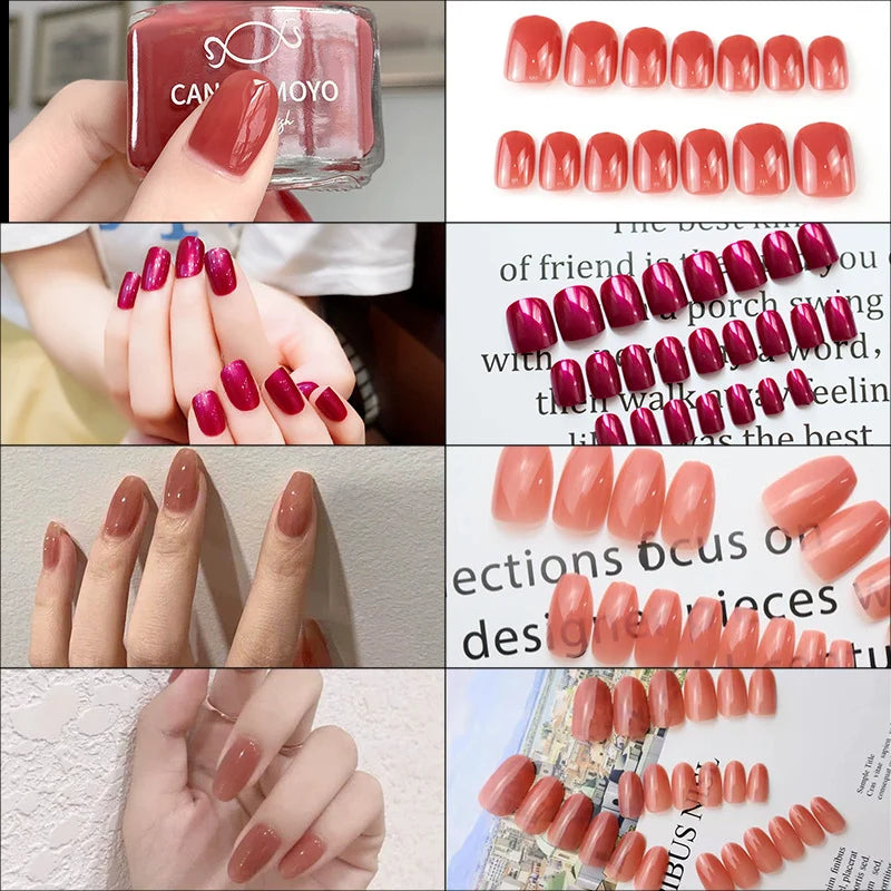 Press-On Nail Set Glossy Reusable Long-Lasting