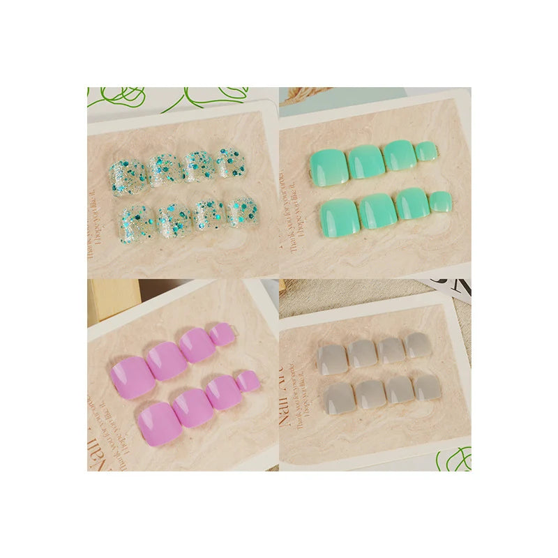 Press-On Nail Set Glossy Reusable Multiple Sizes