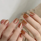 Press-On Nail Set Glossy Reusable No Glue