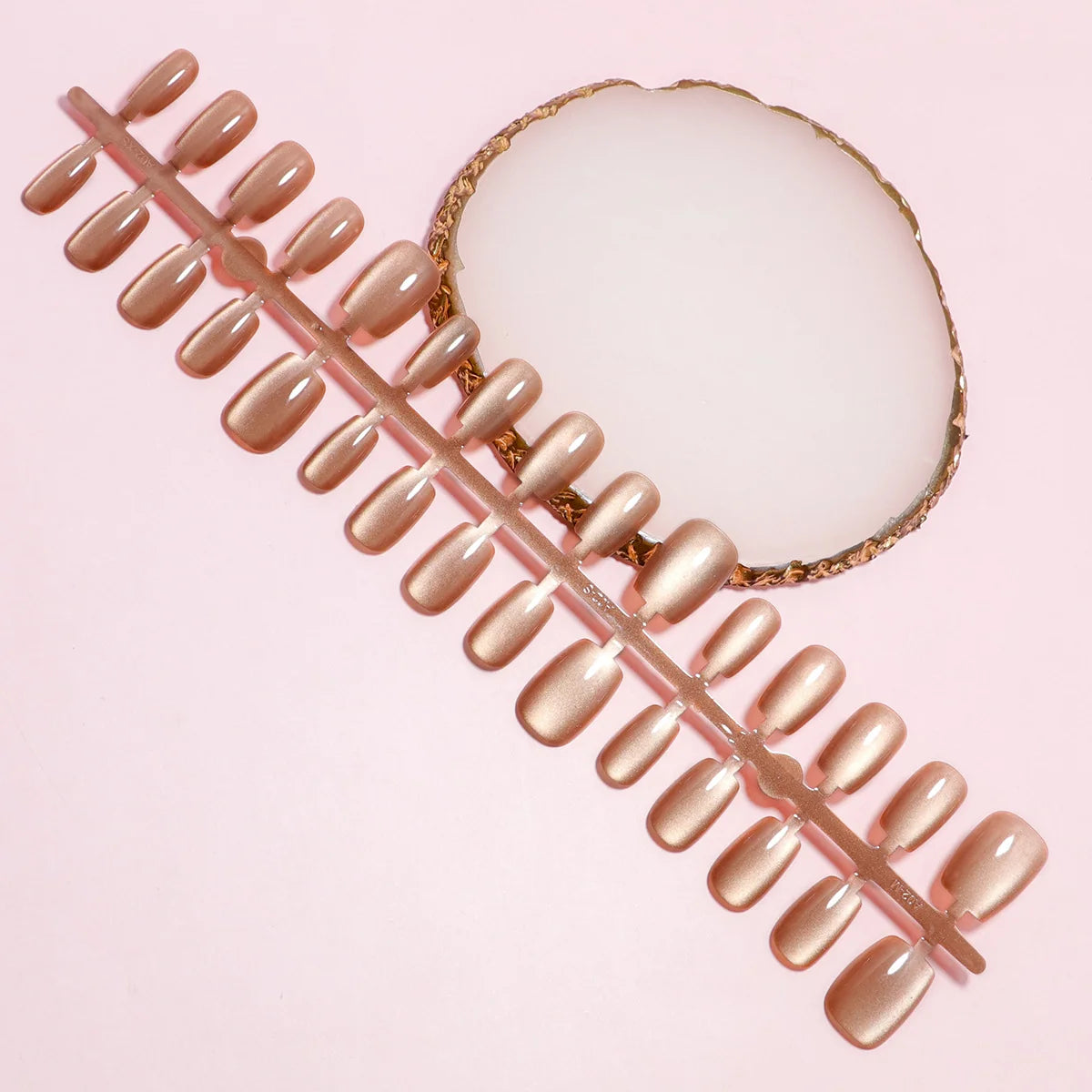 Press-On Nail Set Glossy Reusable No Glue